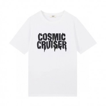 셀린느 남성 크루넥 화이트 반팔티 - Mens White Tshirts 