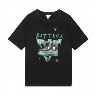 보테가 남성 크루넥 블랙 반팔티 - Mens Black Tshirts 