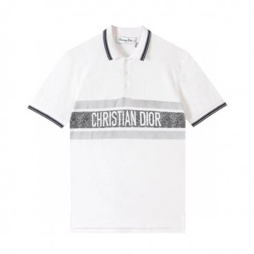 디올 남성 폴로 화이트 반팔티 - Mens White Tshirts 