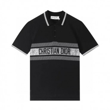 디올 남성 폴로 블랙 반팔티 - Mens Black Tshirts 