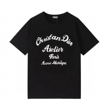 디올 남성 크루넥 블랙 반팔티 - Mens Black Tshirts 