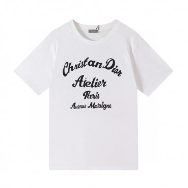 디올 남성 크루넥 화이트 반팔티 - Mens White Tshirts 
