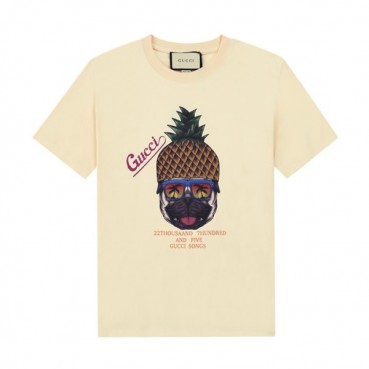 구찌 남/여 크루넥 아이보리 반팔티 - Unisex Ivory Tshirts 
