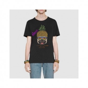 구찌 남/여 크루넥 블랙 반팔티 - Unisex Black Tshirts 