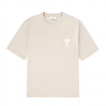 아미 여성 크루넥 베이지 반팔티 - Womens Beige Tshirts 