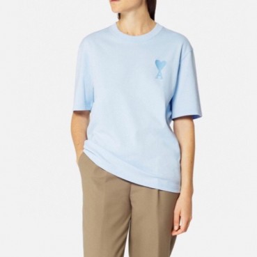 아미 여성 크루넥 블루 반팔티 - Womens Blue Tshirts 