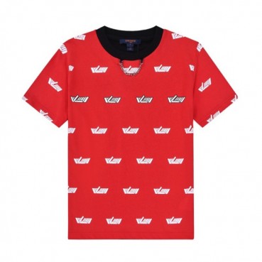 루이비통 여성 크루넥 레드 반팔티 - Womens Red Tshirts 