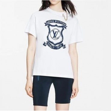 루이비통 여성 화이트 반팔티 - Louis vuitton Womens White Tshirts 