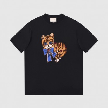 구찌 여성 크루넥 블랙 반팔티 - Womens Black Tshirts 