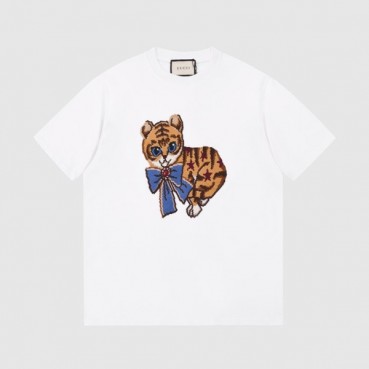 구찌 여성 크루넥 화이트 반팔티 - Womens White Tshirts 