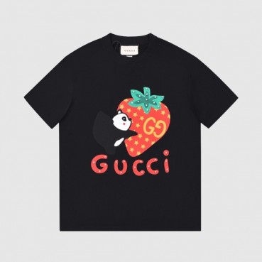 구찌 여성 크루넥 블랙 반팔티 - Womens Black Tshirts 
