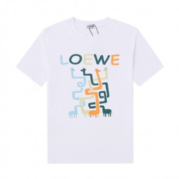 로에베 남성 이니셜 화이트 반팔티 - Mens White Tshirts 