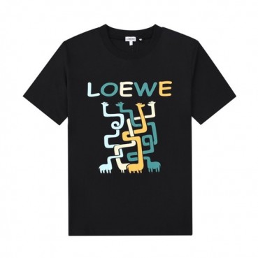 로에베 남성 이니셜 블랙 반팔티 - Mens Black Tshirts 