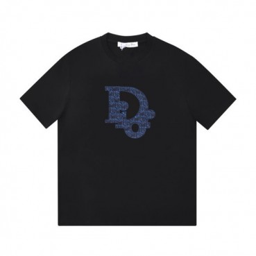 디올 남성 크루넥 블랙 반팔티 - Mens Black Tshirts 