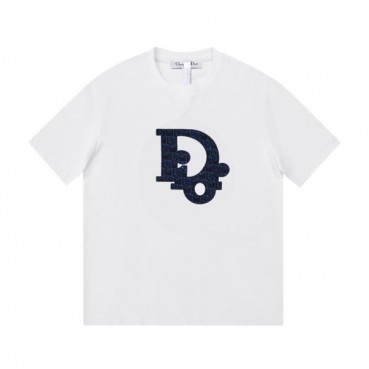 디올 남성 크루넥 화이트 반팔티 - Mens White Tshirts 