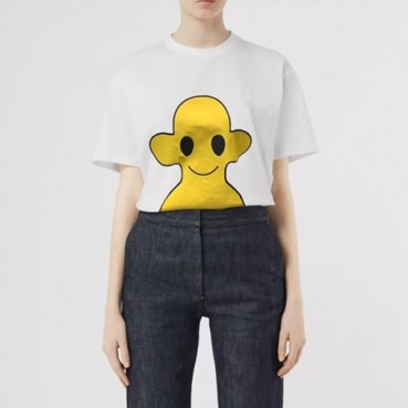 버버리 남/여 크루넥 화이트 반팔티 - Unisex White Tshirts 