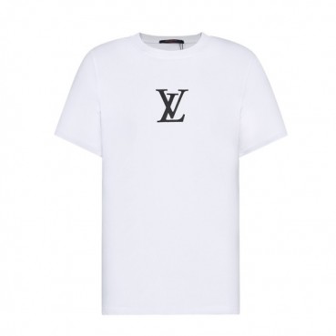 루이비통 남성 크루넥 화이트 반팔티 - Mens White Tshirts 