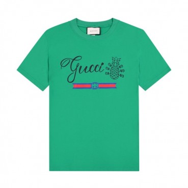 구찌 남/여 크루넥 그린 반팔티 - Unisex Green Tshirts 