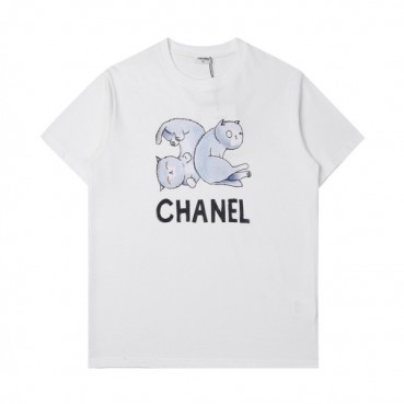 샤넬 남/여 크루넥 블랙 반팔티 - Unisex Black Tshirts 