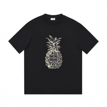 샤넬 남/여 크루넥 블랙 반팔티 - Unisex Black Tshirts 