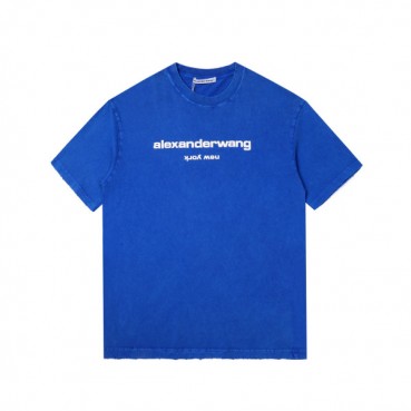 알렉산더왕 남성 이니셜 블루 반팔티 - Mens Blue Tshirts 