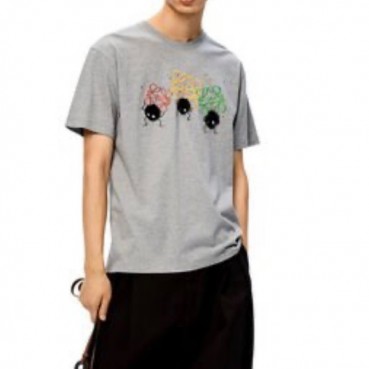 로에베 남자 이니셜 그레이 반팔티 - Unisex Gray Tshirts 