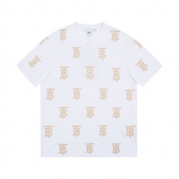 버버리 남자 크루넥 화이트 반팔티 - Unisex White Tshirts 