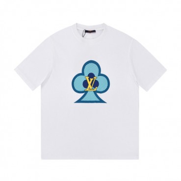 루이비통 남자 크루넥 화이트 반팔티 - Unisex White Tshirts 