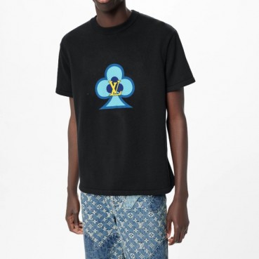 루이비통 남자 크루넥 블랙 반팔티 - Unisex Black Tshirts 