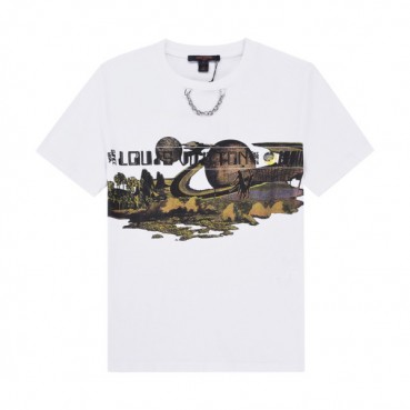 루이비통 여성 크루넥 화이트 반팔티 - Ladys White Tshirts 