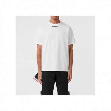 버버리 남자 크루넥 화이트 반팔티 - Unisex White Tshirts 