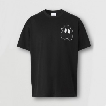 버버리 남자 크루넥 블랙 반팔티 - Unisex Black Tshirts 