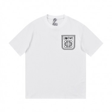 로에베 남자 이니셜 화이트 반팔티 - Unisex White Tshirts 