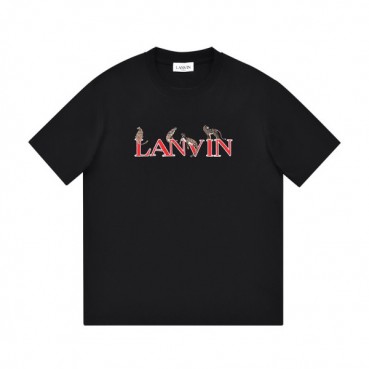 랑방 남자 베이직 블랙 반팔티 - LANVIN Mens Black Tshirts 