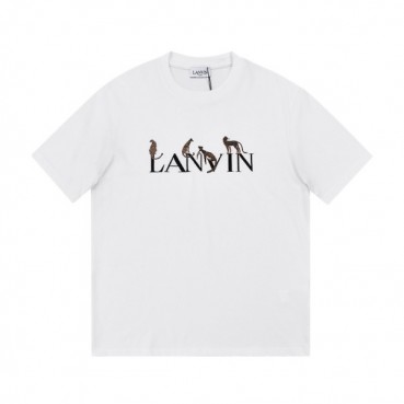 랑방 남자 베이직 화이트 반팔티 - LANVIN Mens White Tshirts 