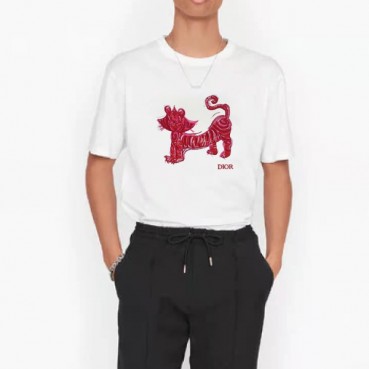 디올 남자 크루넥 화이트 반팔티 - Unisex White Tshirts 