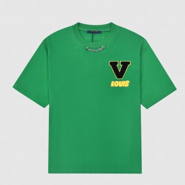 루이비통 남자 크루넥 그린 반팔티 - Unisex Green Tshirts 