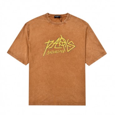 발렌시아가 남자 크루넥 카멜 반팔티 - Unisex Camel Tshirts 