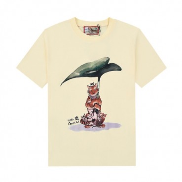 구찌 남자 크루넥 아이보리 반팔티 - Unisex Ivory Tshirts 