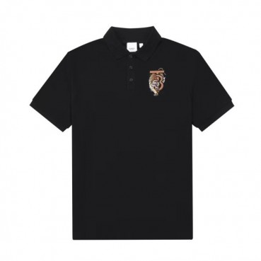 버버리 남자 폴로 블랙 반팔티 - Unisex Black Tshirts 