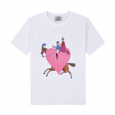 에르메스 남/녀 크루넥 반팔티 - Hermes Unisex Round Tshirt 