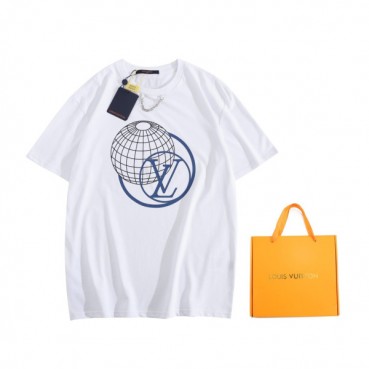 루이비통 남자 크루넥 화이트 반팔티 - Unisex White Tshirts 