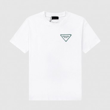 프라다 남자 크루넥 화이트 반팔티 - Unisex  White Tshirts 