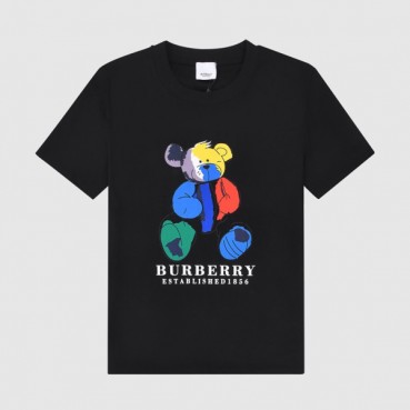버버리 남자 크루넥 블랙 반팔티 - Unisex Black Tshirts 