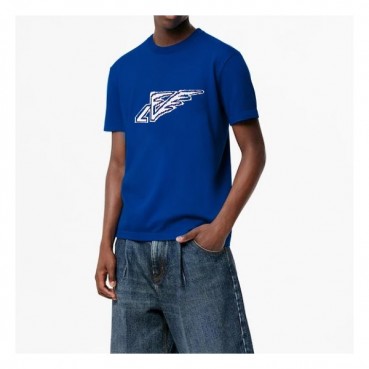 루이비통 남자 크루넥 블루 반팔티 - Unisex Blue Tshirts 