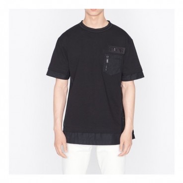 디올 남자 크루넥 블랙 반팔티 - Unisex Black Short