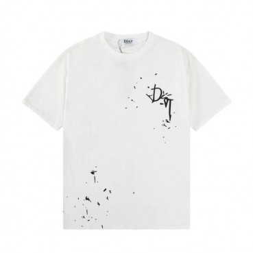 디올 남자 크루넥 화이트 반팔티 - Unisex White Short