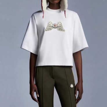 몽클레어 남/녀 화이트 반팔 티셔츠 - Moncler Unisex White Tshirts 