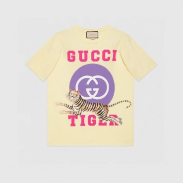 Gucci  Unisex Logo Short Sleeved Tshirts Yellow - 구찌 2022 남/녀 로고 반팔티 Guc04553x Size(xs 