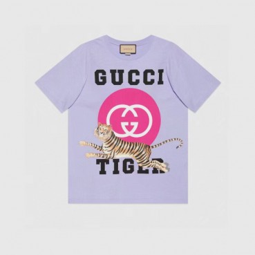 Gucci  Unisex Logo Short Sleeved Tshirts Purple - 구찌 2022 남/녀 로고 반팔티 Guc04552x Size(xs 